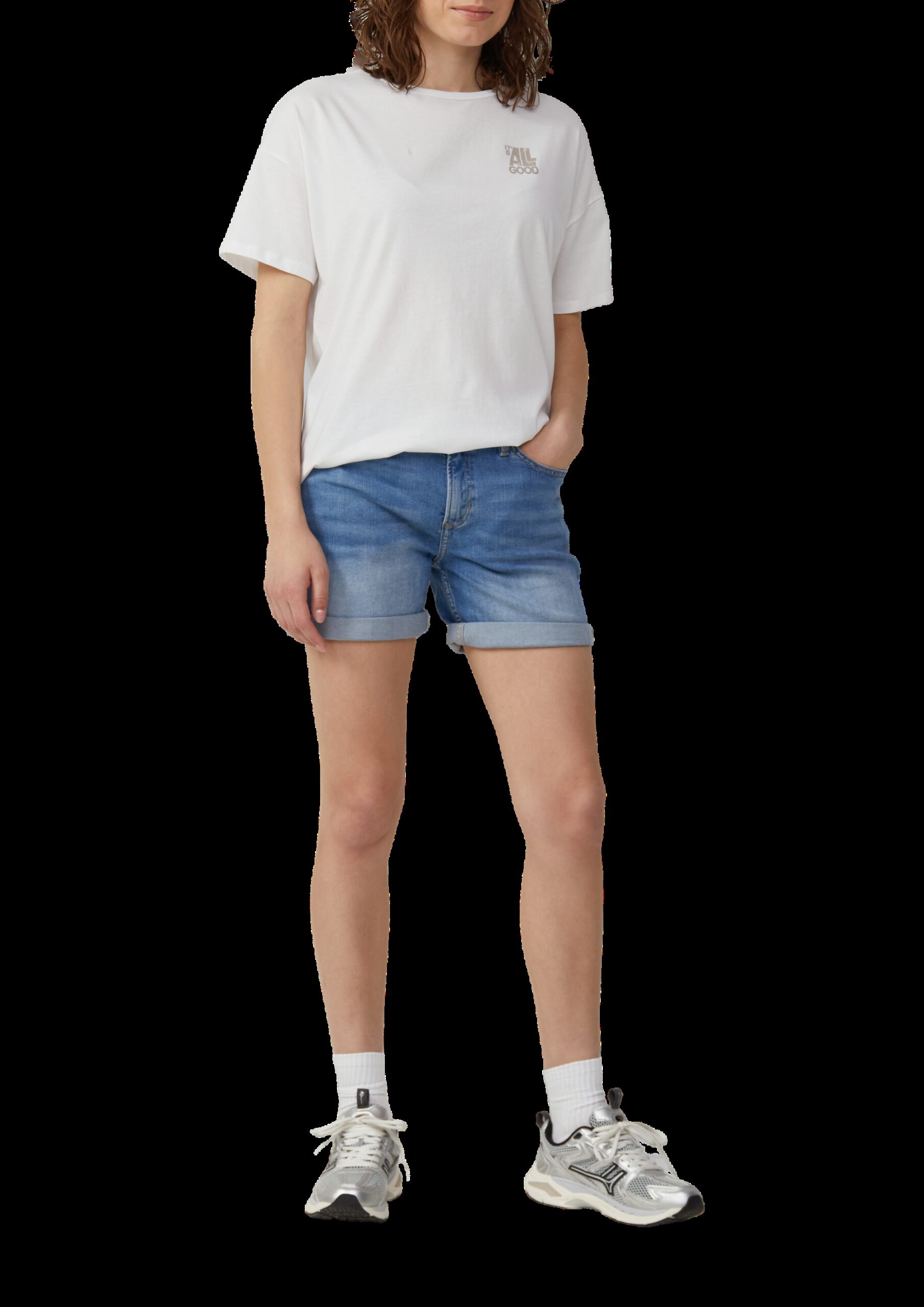 Boyfriend-Shirt mit Front- und Backprint