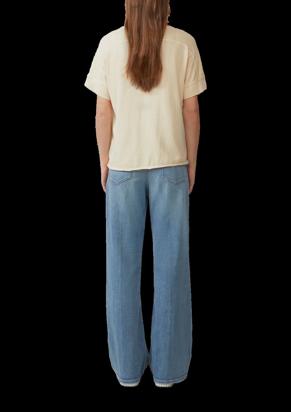 Gewaschenes T-Shirt mit Ziernähten im Relaxed Fit