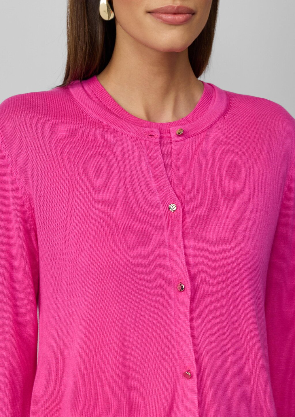 Slim-Fit-Cardigan mit Schmuckknöpfen und verkürzten Ärmeln