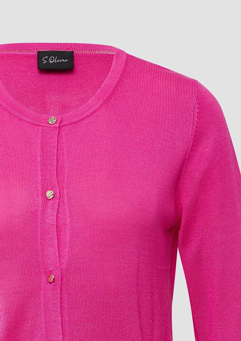 Slim-Fit-Cardigan mit Schmuckknöpfen und verkürzten Ärmeln