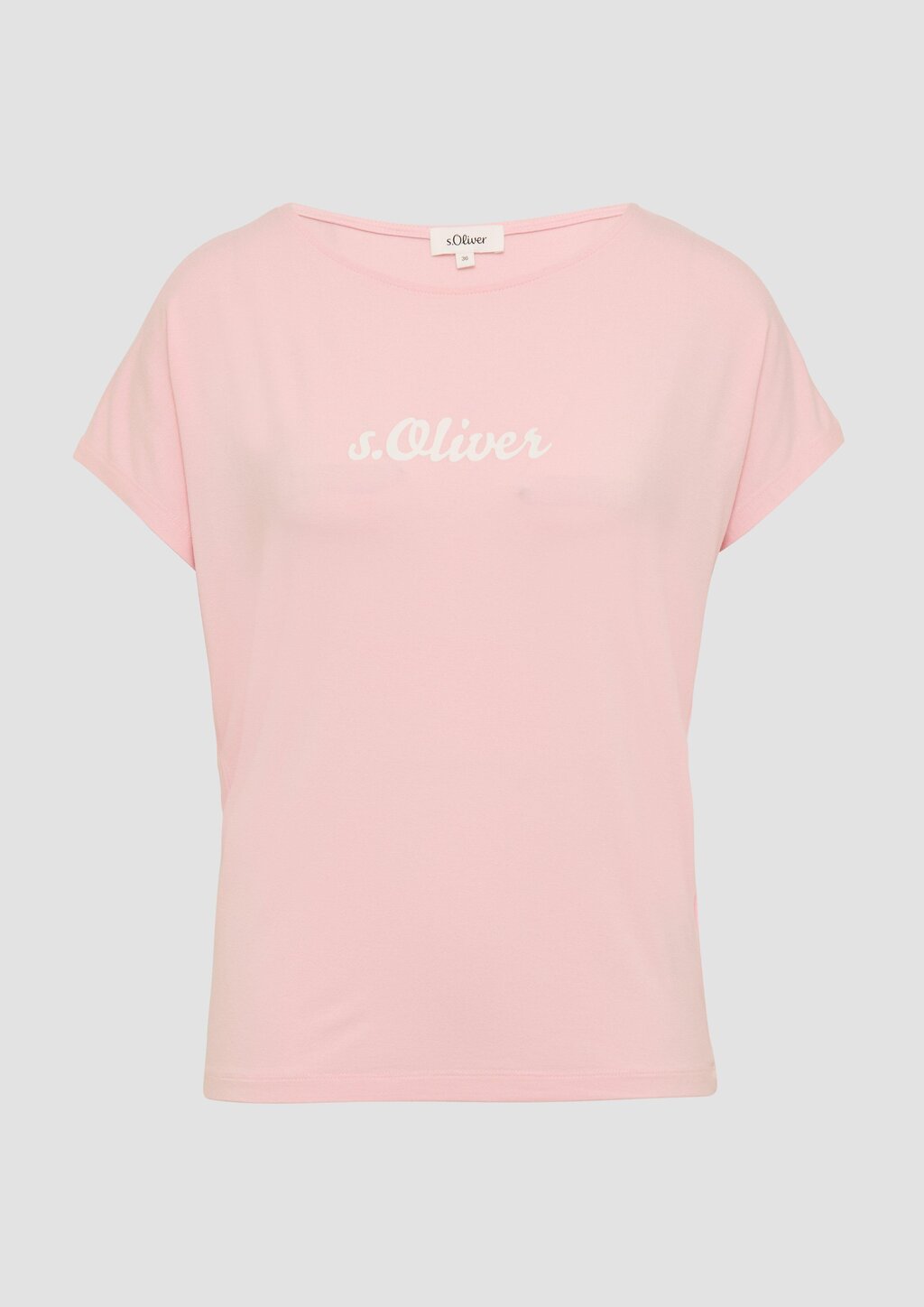 Fließendes Jersey-Shirt mit Artwork und überschnittenen Schultern