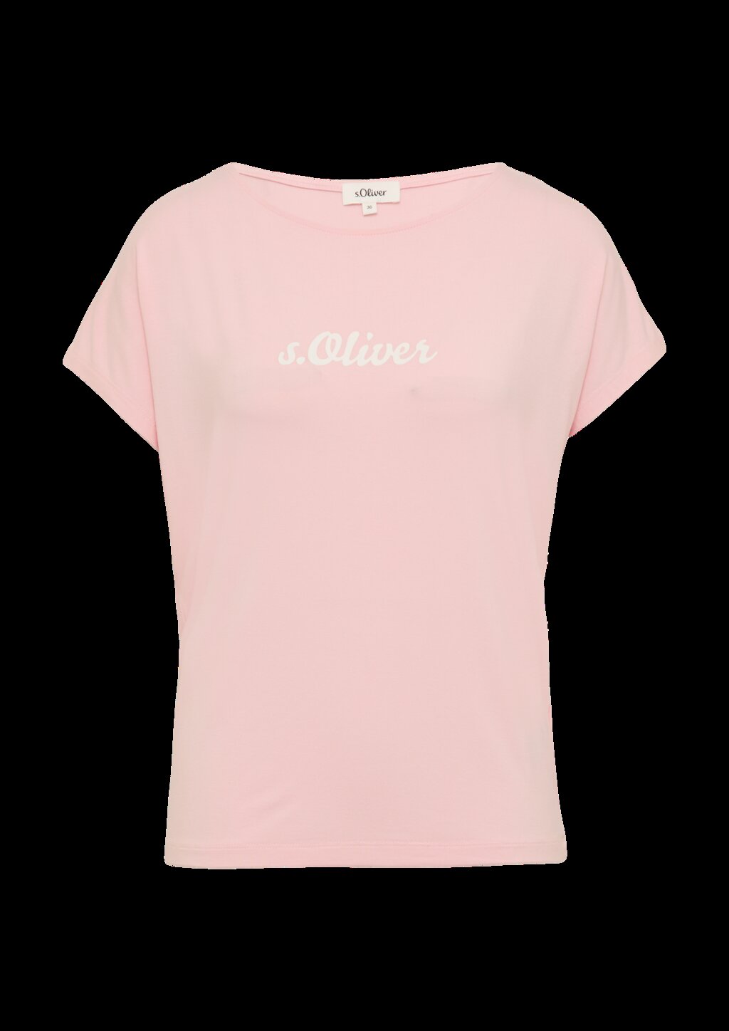 Fließendes Jersey-Shirt mit Artwork und überschnittenen Schultern