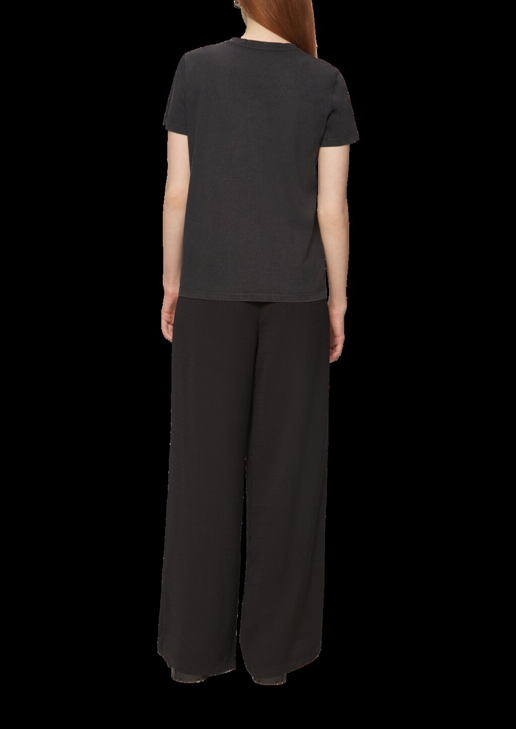 Baumwollshirt mit Frontprint in gewaschener Optik