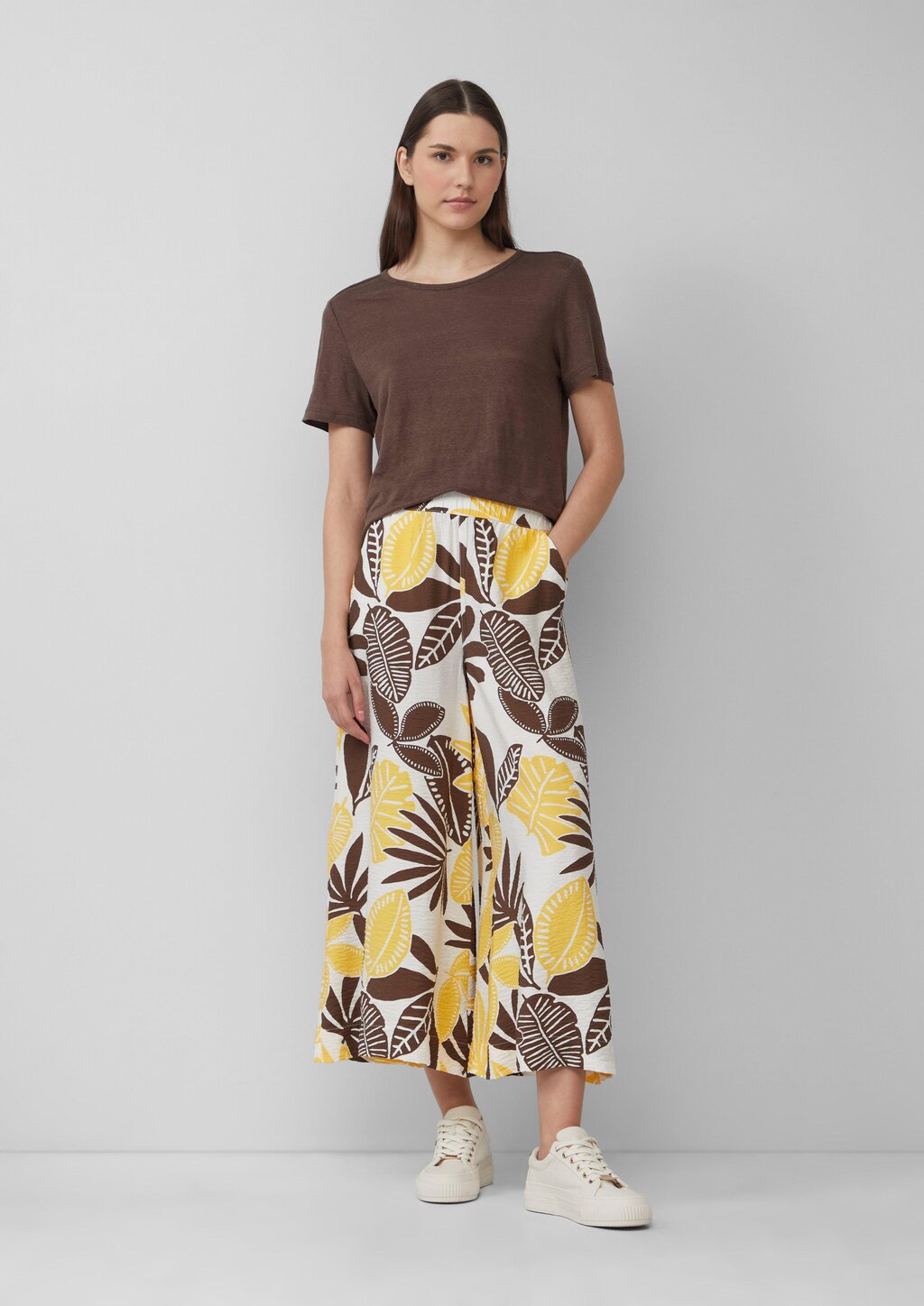 Strukturierter Hosenrock aus Viskosemix