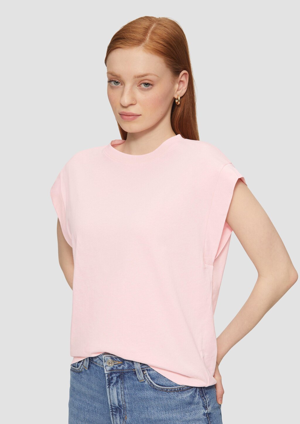 Baumwollshirt mit überschnittenen Schultern