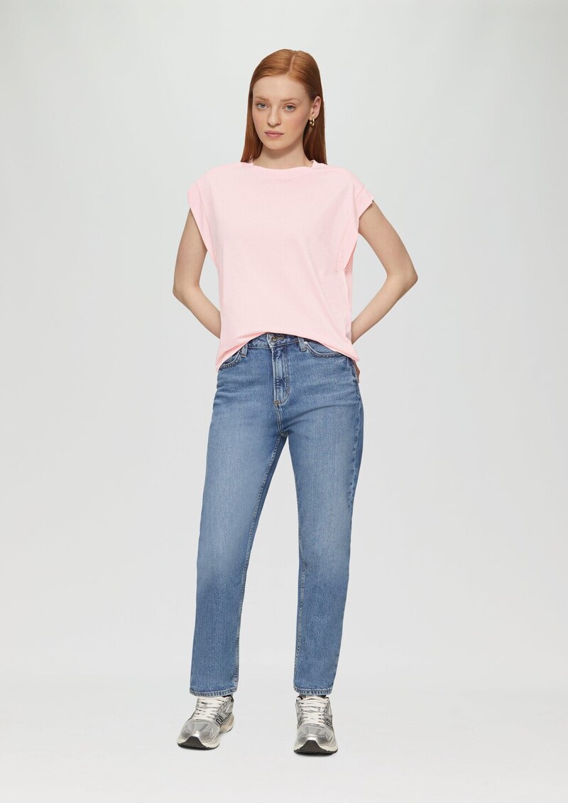 Baumwollshirt mit überschnittenen Schultern