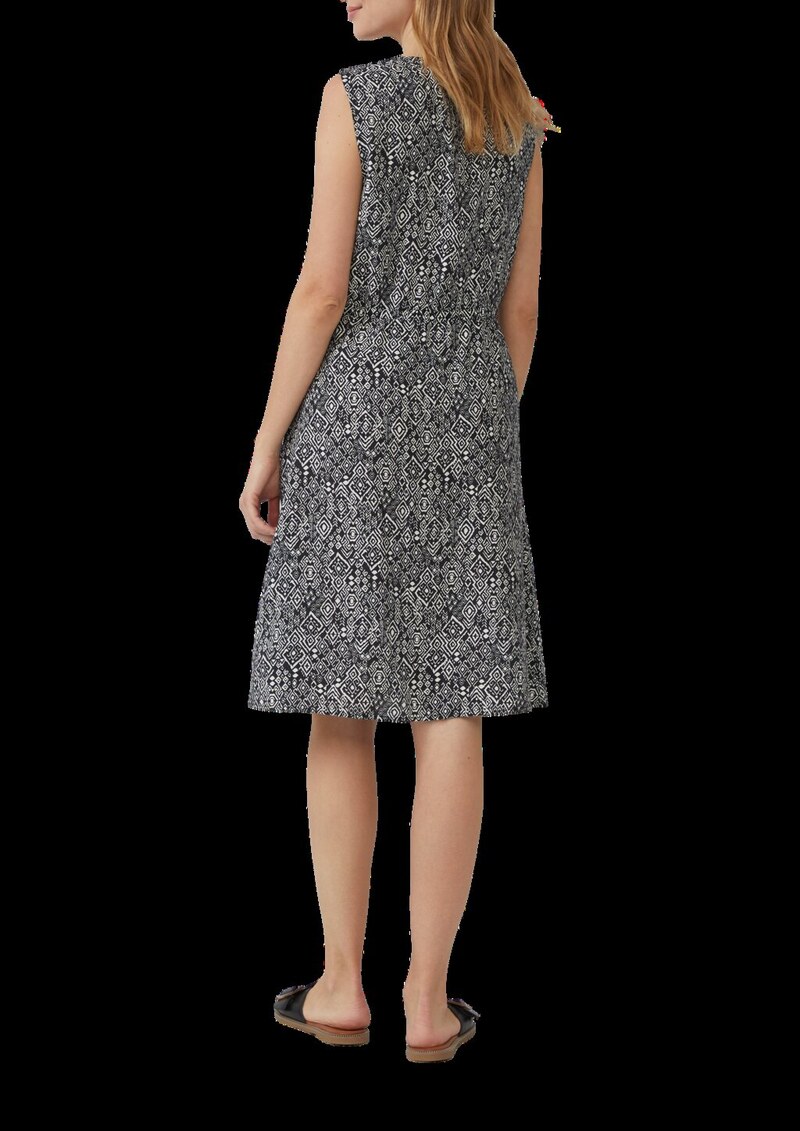 Kurzes Kleid aus strukturiertem Viskosemix mit Binde-Detail