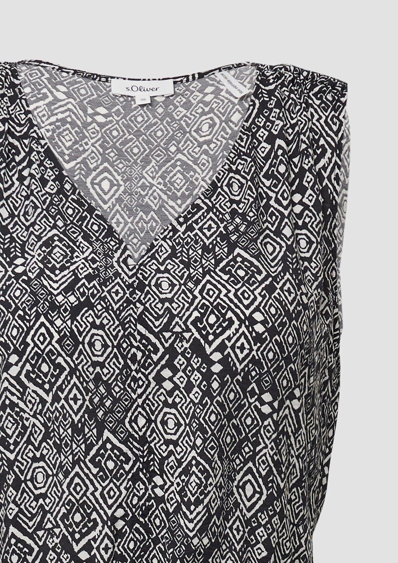 Kurzes Kleid aus strukturiertem Viskosemix mit Binde-Detail