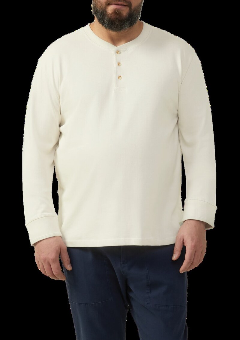 Langarmshirt mit Henleyausschnitt und Web-Details