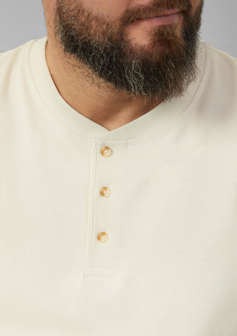 Langarmshirt mit Henleyausschnitt und Web-Details