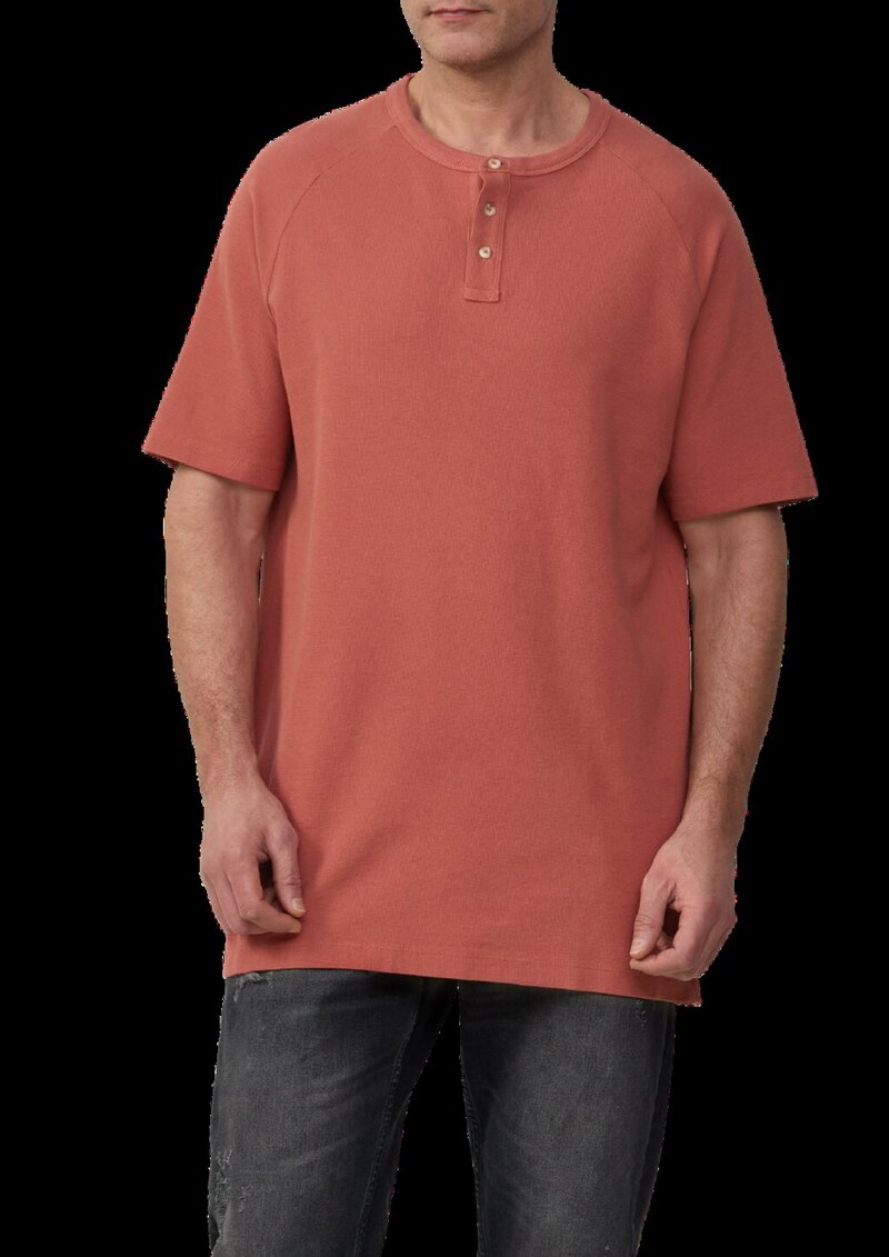 T-Shirt aus Waffel-Jersey mit Henleyausschnitt