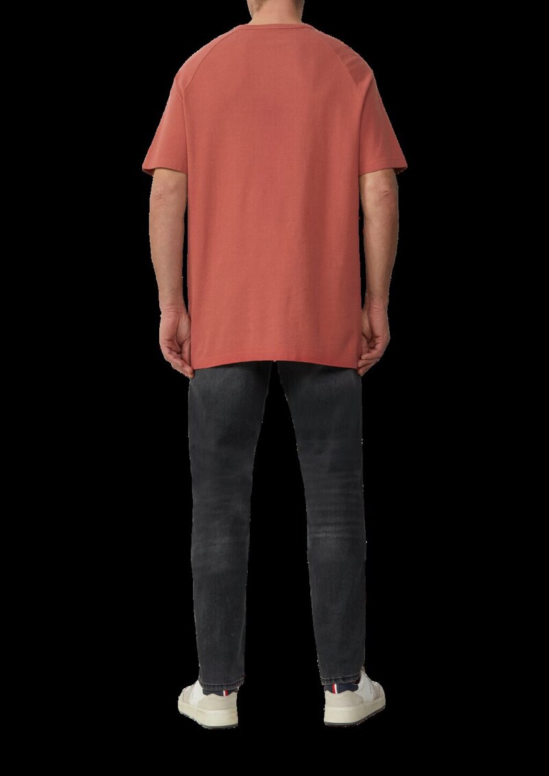 T-Shirt aus Waffel-Jersey mit Henleyausschnitt