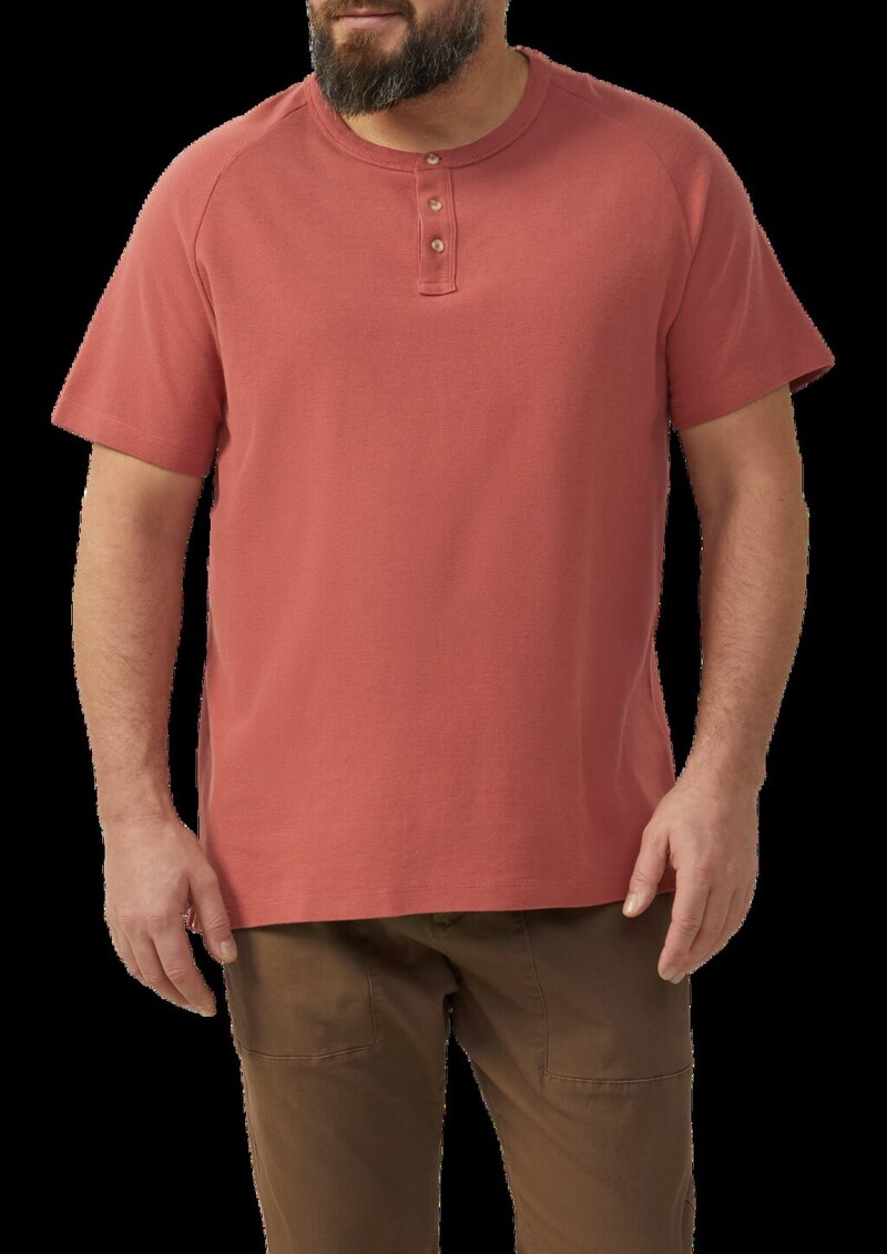 T-Shirt aus Waffel-Jersey mit Henleyausschnitt