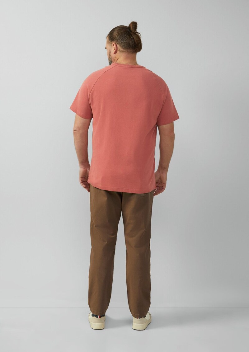 T-Shirt aus Waffel-Jersey mit Henleyausschnitt