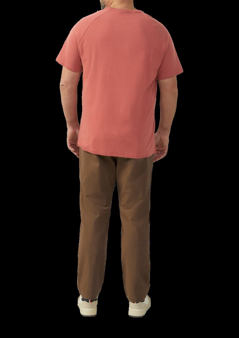 T-Shirt aus Waffel-Jersey mit Henleyausschnitt