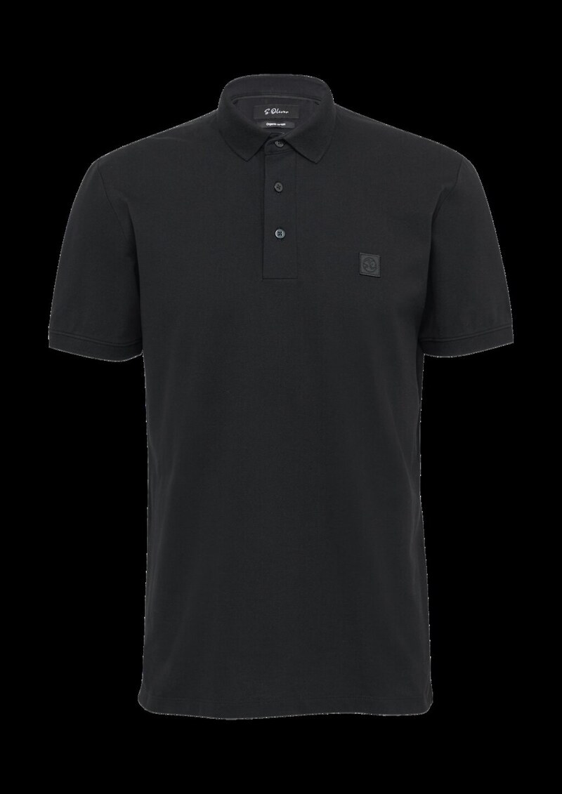 Piqué-Poloshirt aus Baumwollstretch mit Label-Patch