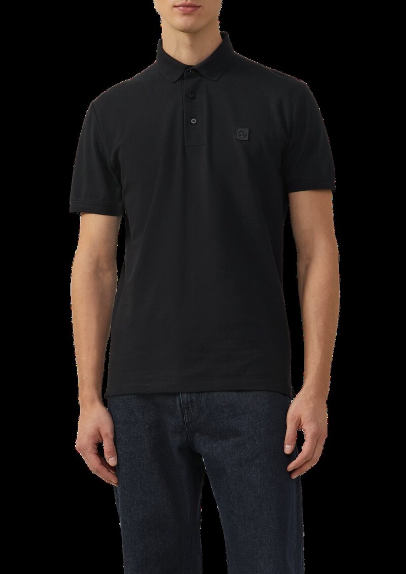 Piqué-Poloshirt aus Baumwollstretch mit Label-Patch