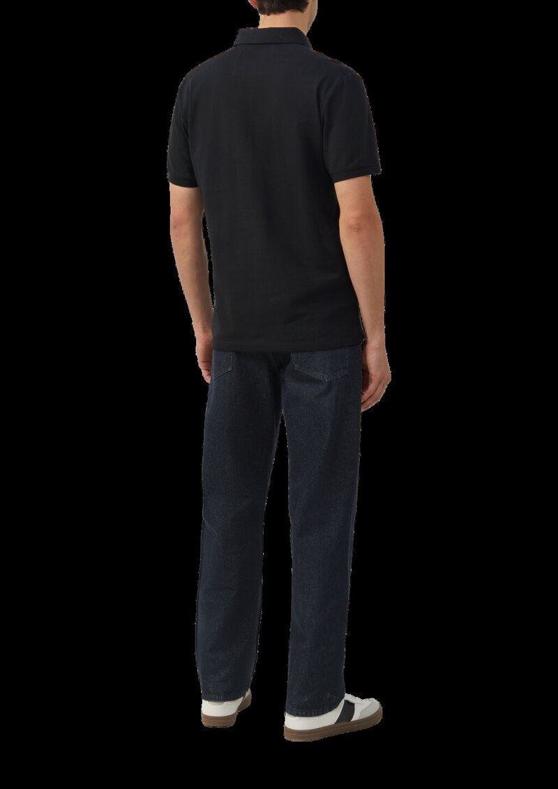 Piqué-Poloshirt aus Baumwollstretch mit Label-Patch