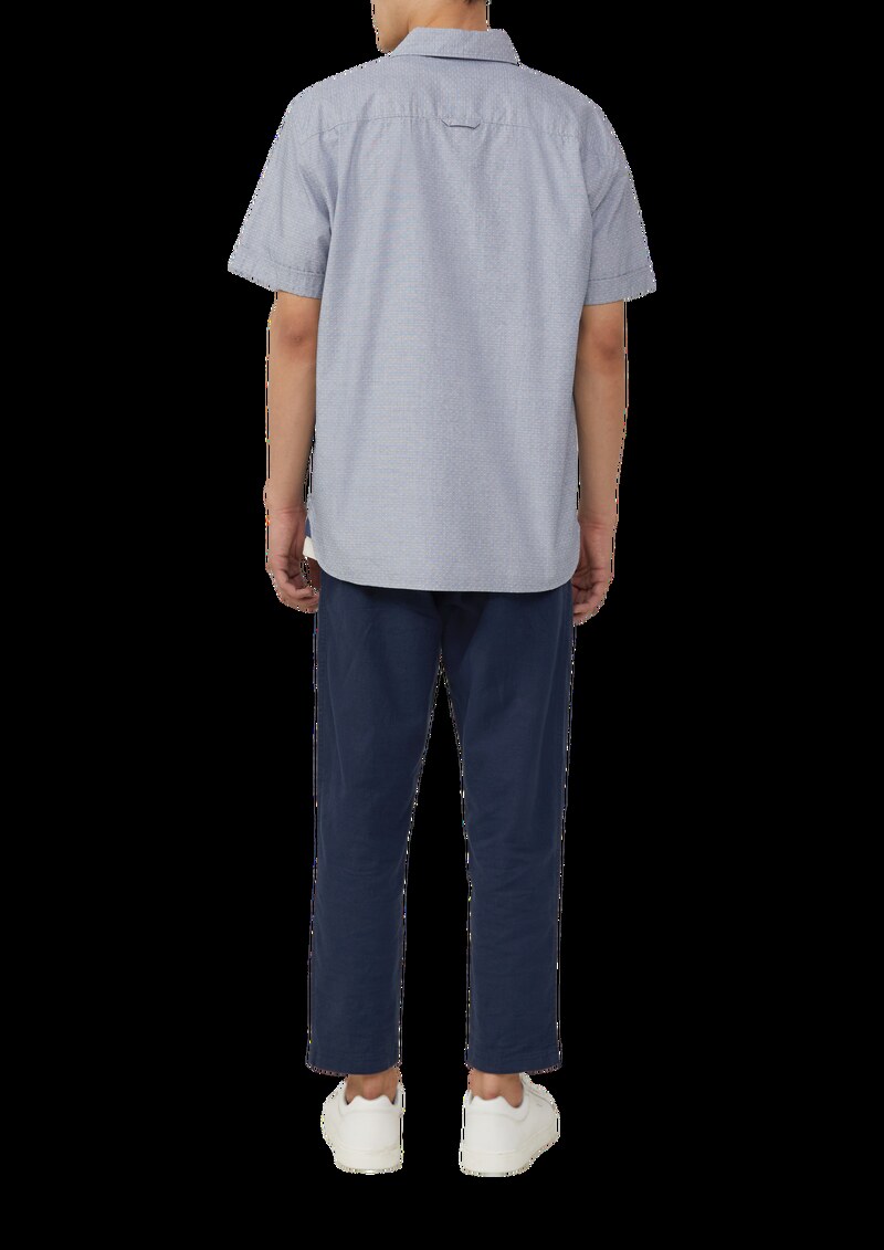 Regular Fit: Strukturiertes Kurzarmhemd aus Baumwolle mit Kentkragen