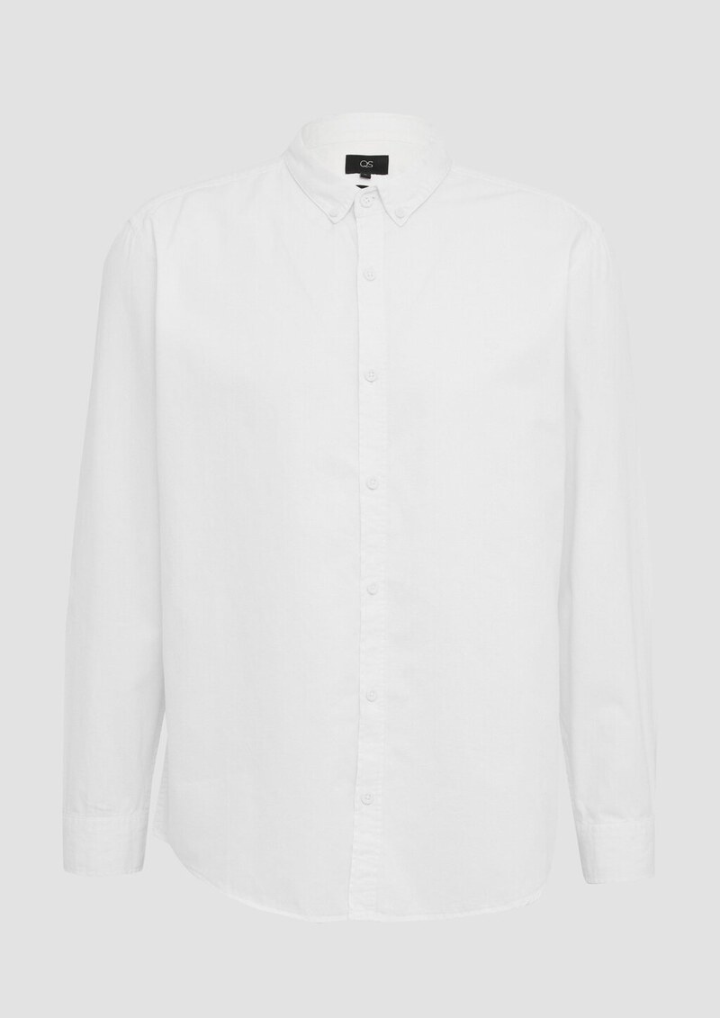 Gewaschenes Twillhemd mit Logostickerei