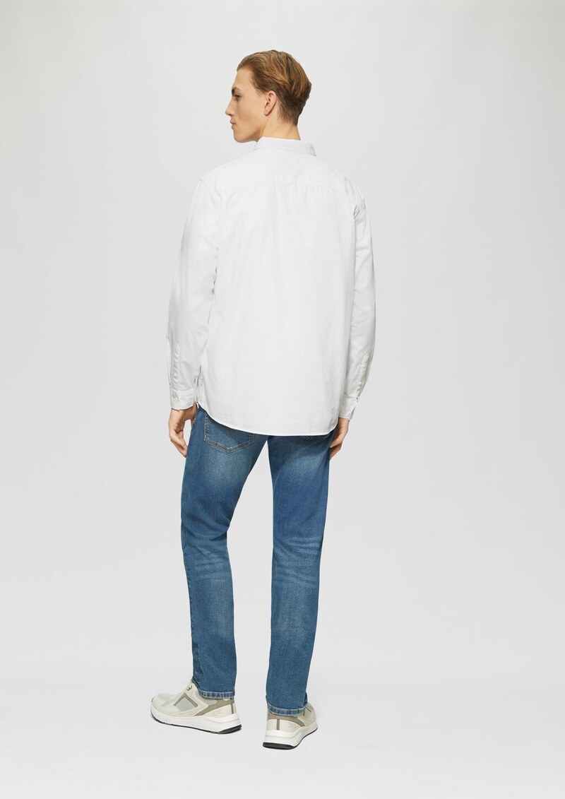 Gewaschenes Twillhemd mit Logostickerei