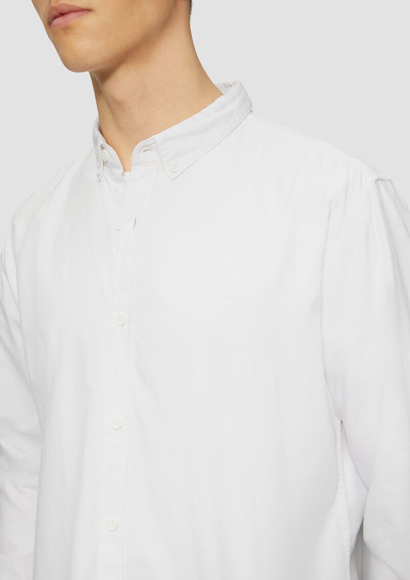 Gewaschenes Twillhemd mit Logostickerei