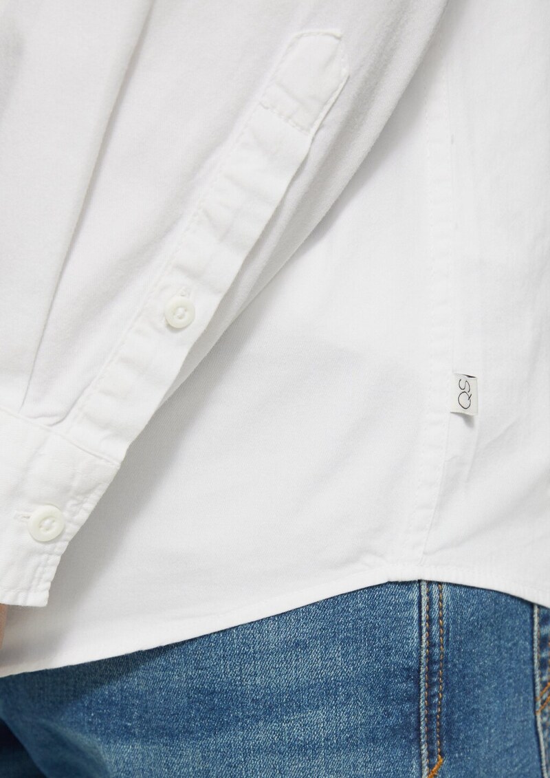 Gewaschenes Twillhemd mit Logostickerei