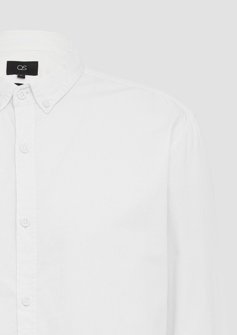 Gewaschenes Twillhemd mit Logostickerei