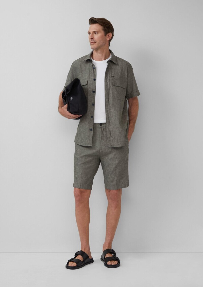 Lockere Bermuda aus Leinenmix