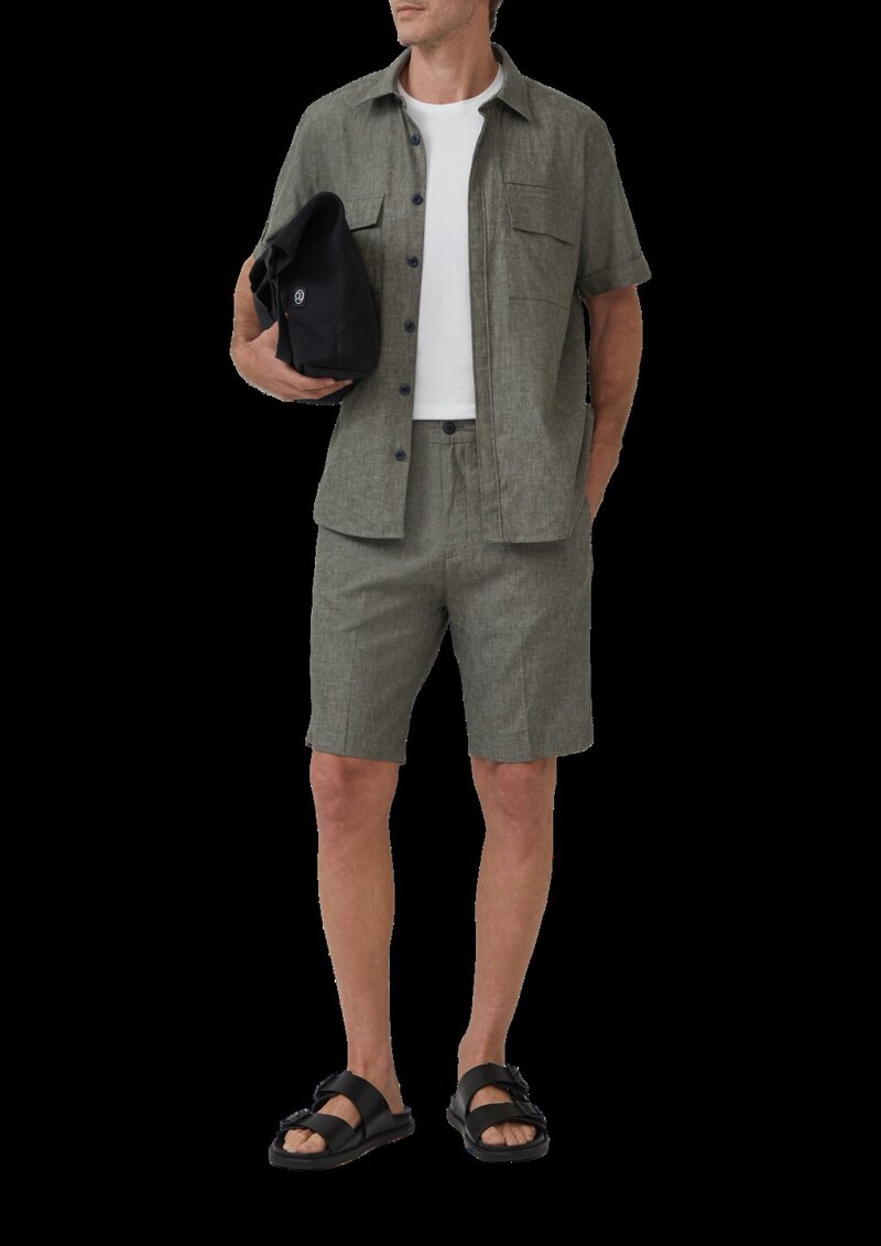 Lockere Bermuda aus Leinenmix