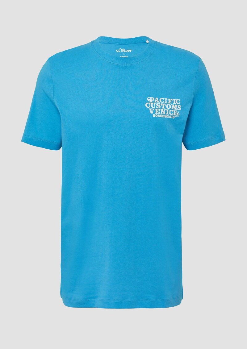 Baumwoll-T-Shirt mit Crewneck und Artwork