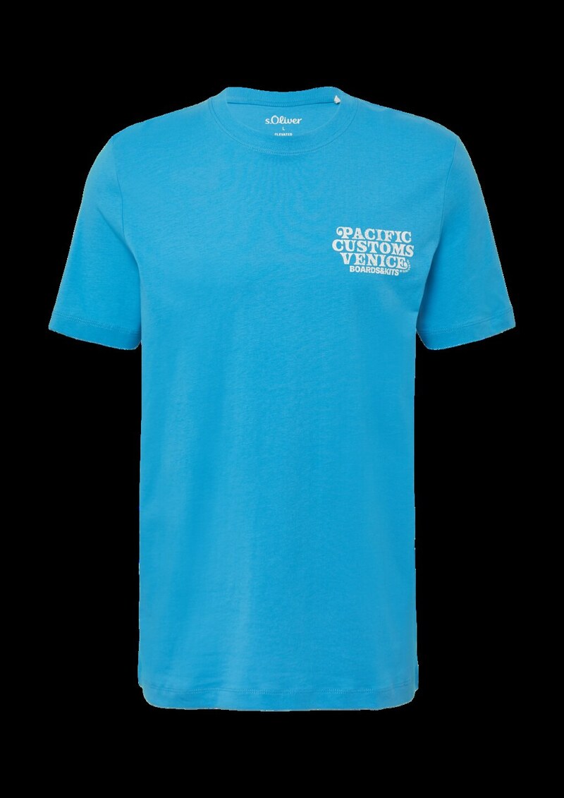 Baumwoll-T-Shirt mit Crewneck und Artwork