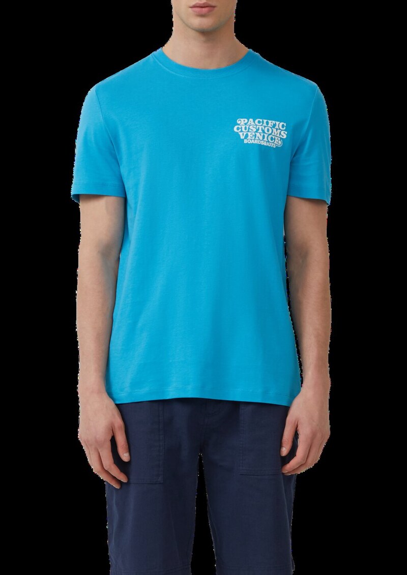 Baumwoll-T-Shirt mit Crewneck und Artwork