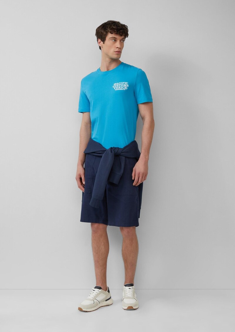 Baumwoll-T-Shirt mit Crewneck und Artwork