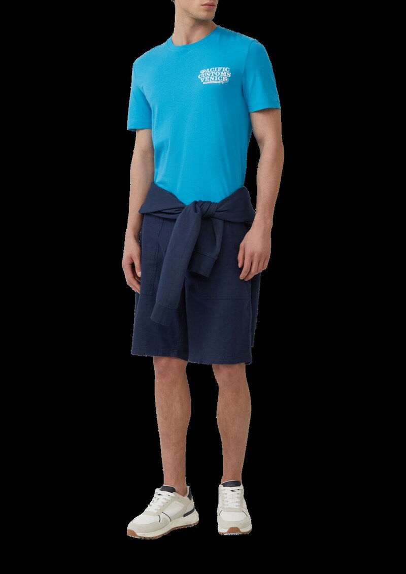 Baumwoll-T-Shirt mit Crewneck und Artwork