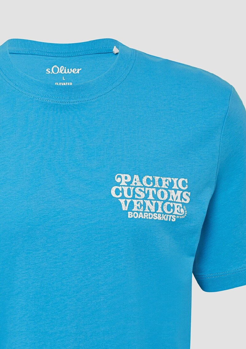 Baumwoll-T-Shirt mit Crewneck und Artwork