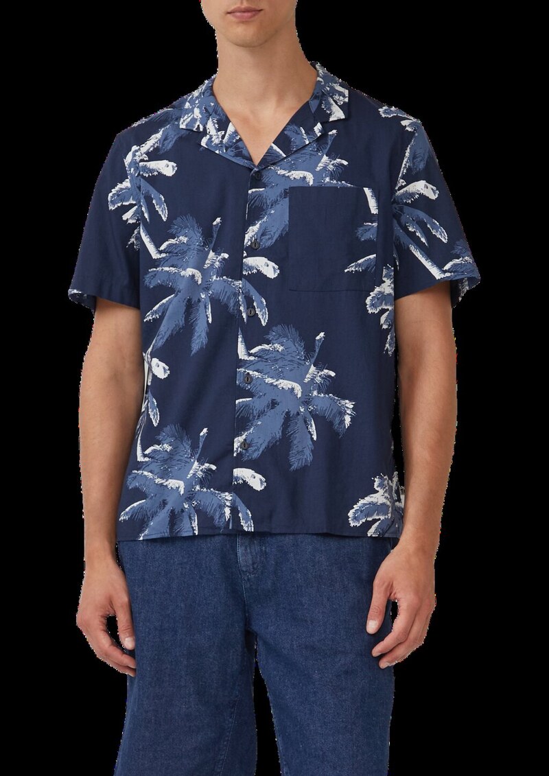 Resort Fit: Kurzarmhemd aus Viskosemix