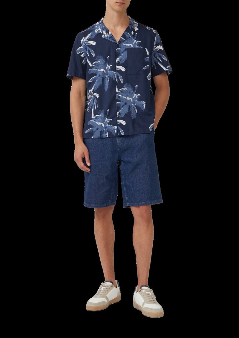 Resort Fit: Kurzarmhemd aus Viskosemix