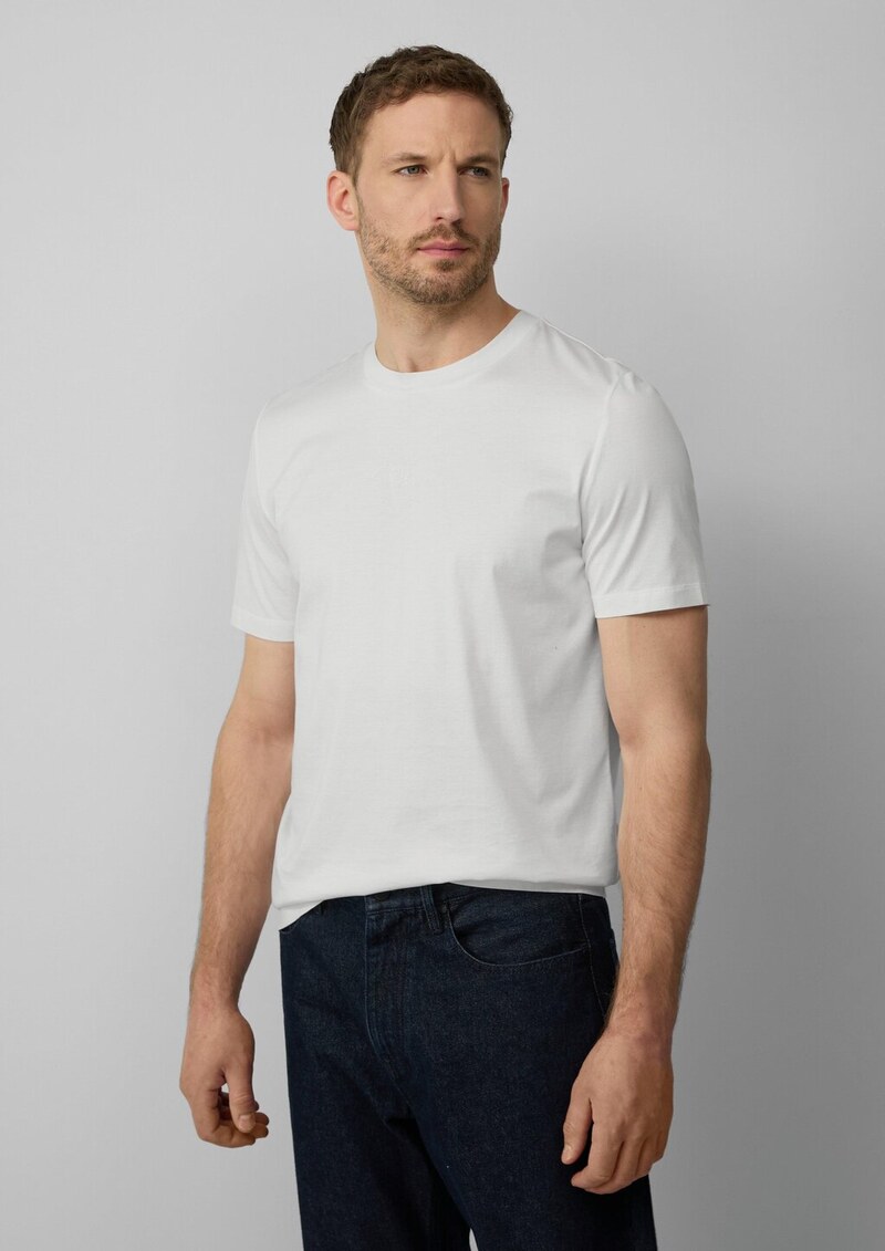 T-Shirt aus merzerisierter Baumwolle mit Logo-Detail