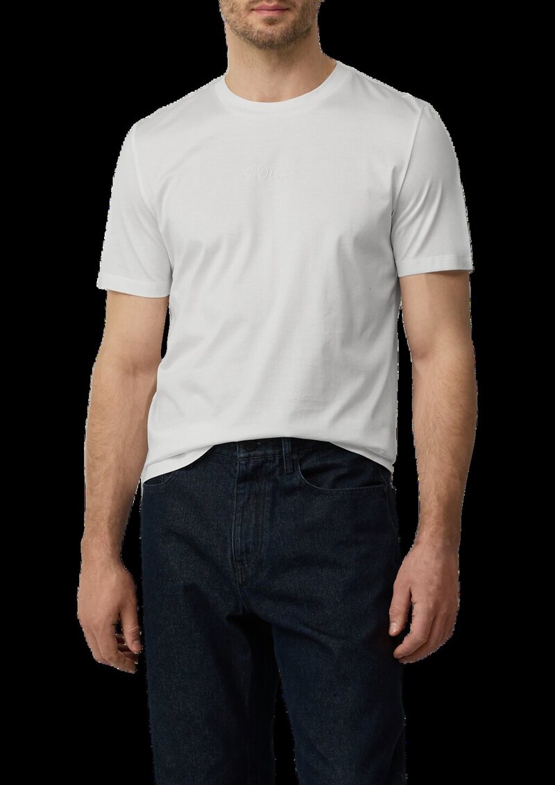 T-Shirt aus merzerisierter Baumwolle mit Logo-Detail