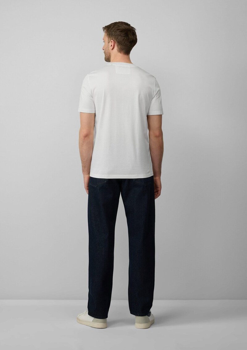 T-Shirt aus merzerisierter Baumwolle mit Logo-Detail