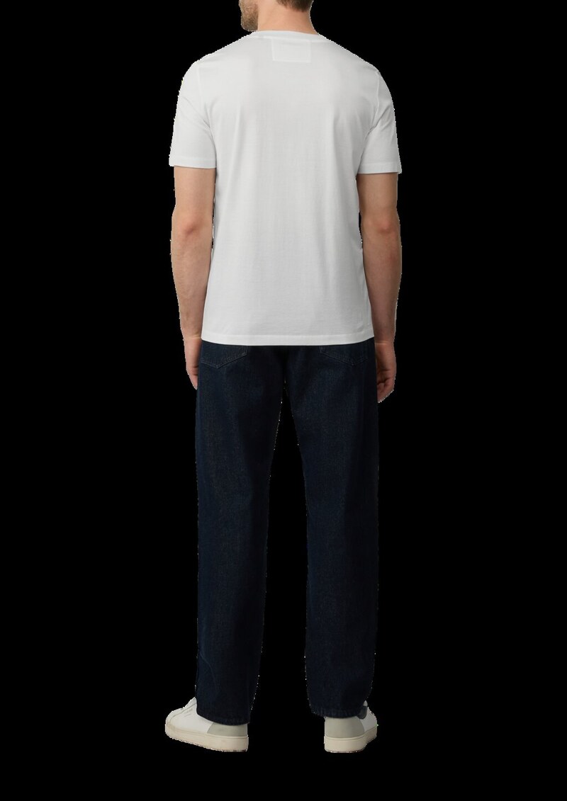 T-Shirt aus merzerisierter Baumwolle mit Logo-Detail