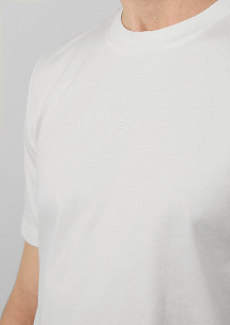 T-Shirt aus merzerisierter Baumwolle mit Logo-Detail