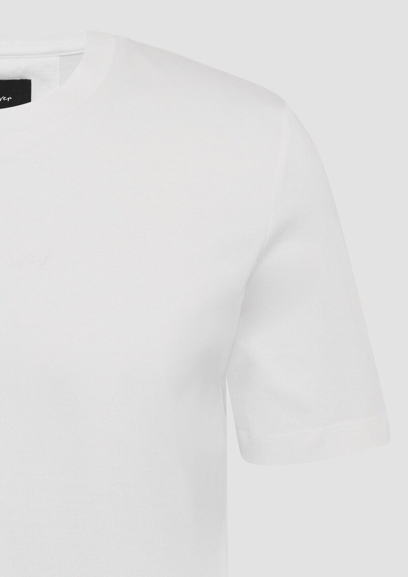 T-Shirt aus merzerisierter Baumwolle mit Logo-Detail