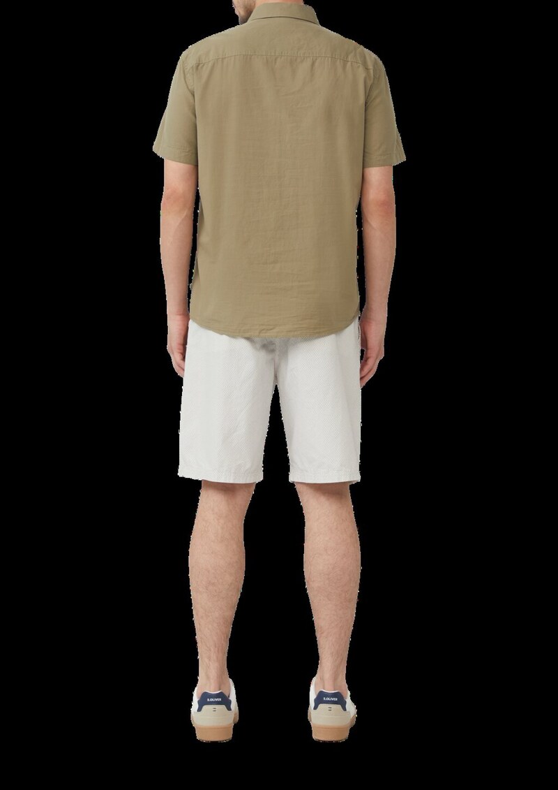 Regular Fit: Kurzarmhemd mit Struktur-Streifen und Button-Down-Kragen