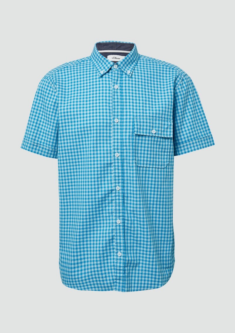 Regular Fit: Kariertes Hemd aus Baumwolle mit Button-Down-Kragen