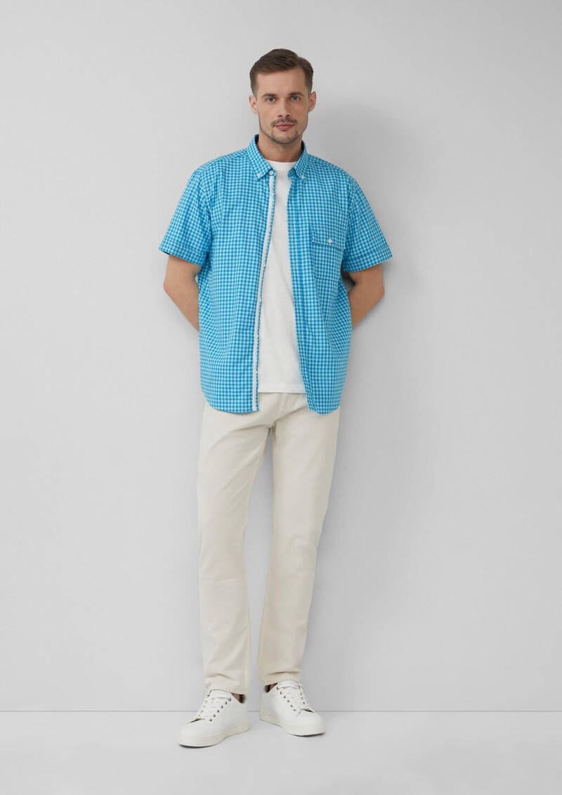 Regular Fit: Kariertes Hemd aus Baumwolle mit Button-Down-Kragen