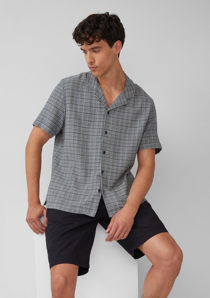 Lässiges Strukturhemd mit Reverskragen