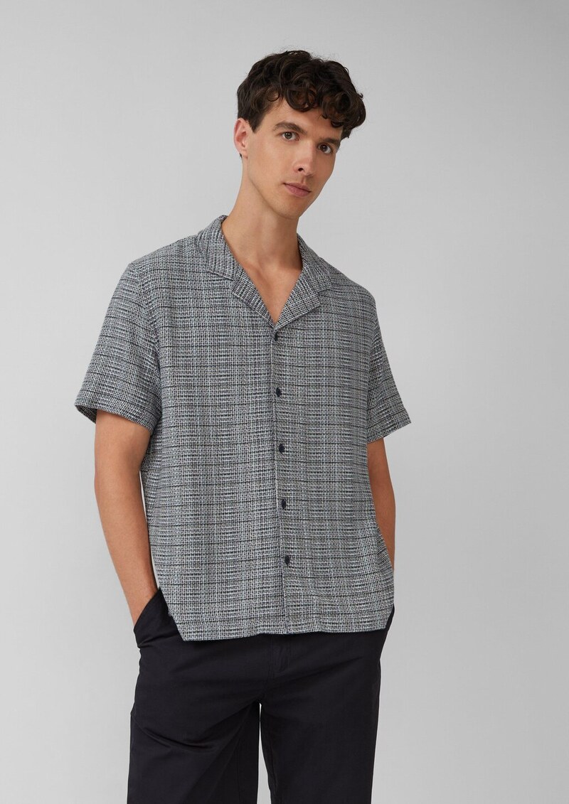 Lässiges Strukturhemd mit Reverskragen