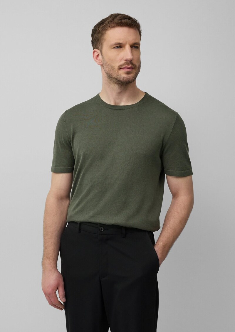 Gestricktes T-Shirt aus Baumwoll-Seidenmix